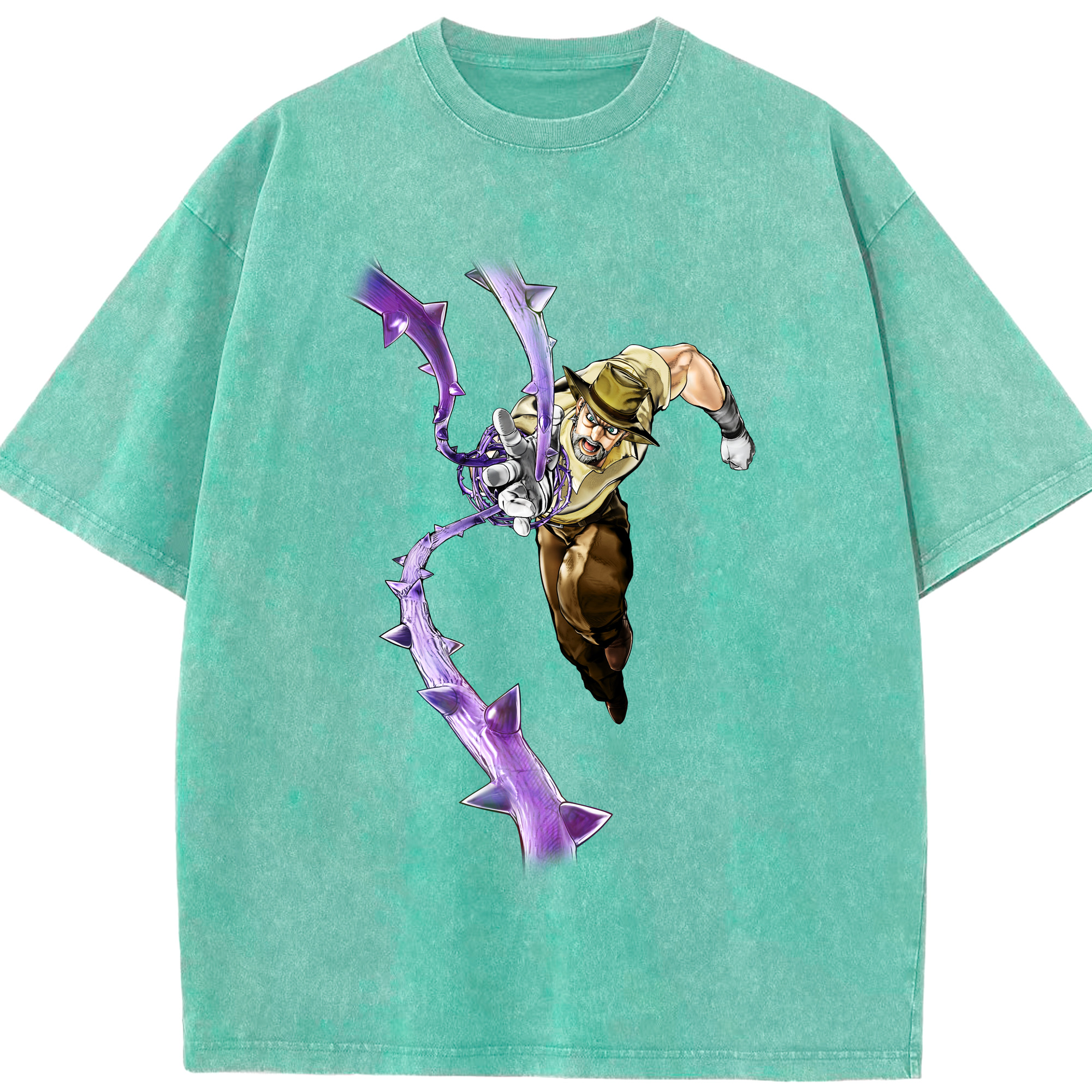 （画像用） ジョジョの奇妙な冒険 ジョセフ?ジョースター JoJo's Bizarre Adventure Joseph Joestar 綿100% ヴィンテージ風 半袖Tシャツ（フロントプリント）